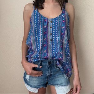 Japna Multicolor Patterned Tank Top